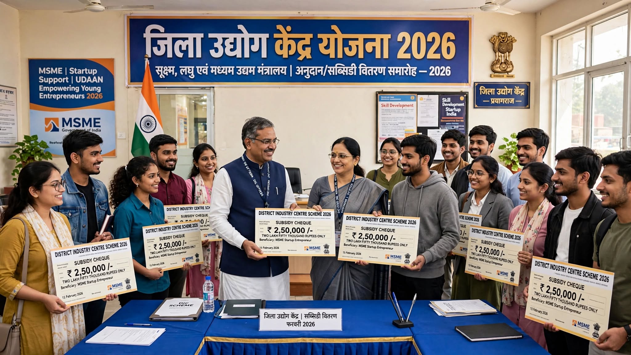 जिला उद्योग केंद्र में योजनाओं की प्रगति की हुई समीक्षा, 14 लाभार्थियों को एक करोड़ 12 लाख 23 हजार 900 की राशि वितरित